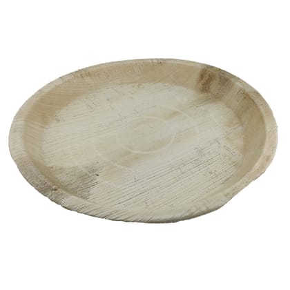 Areca Leaf Plates Round Disposable Eco Friendly Paakku Mattai For Food Serving-10 Inch / 10 Pieces