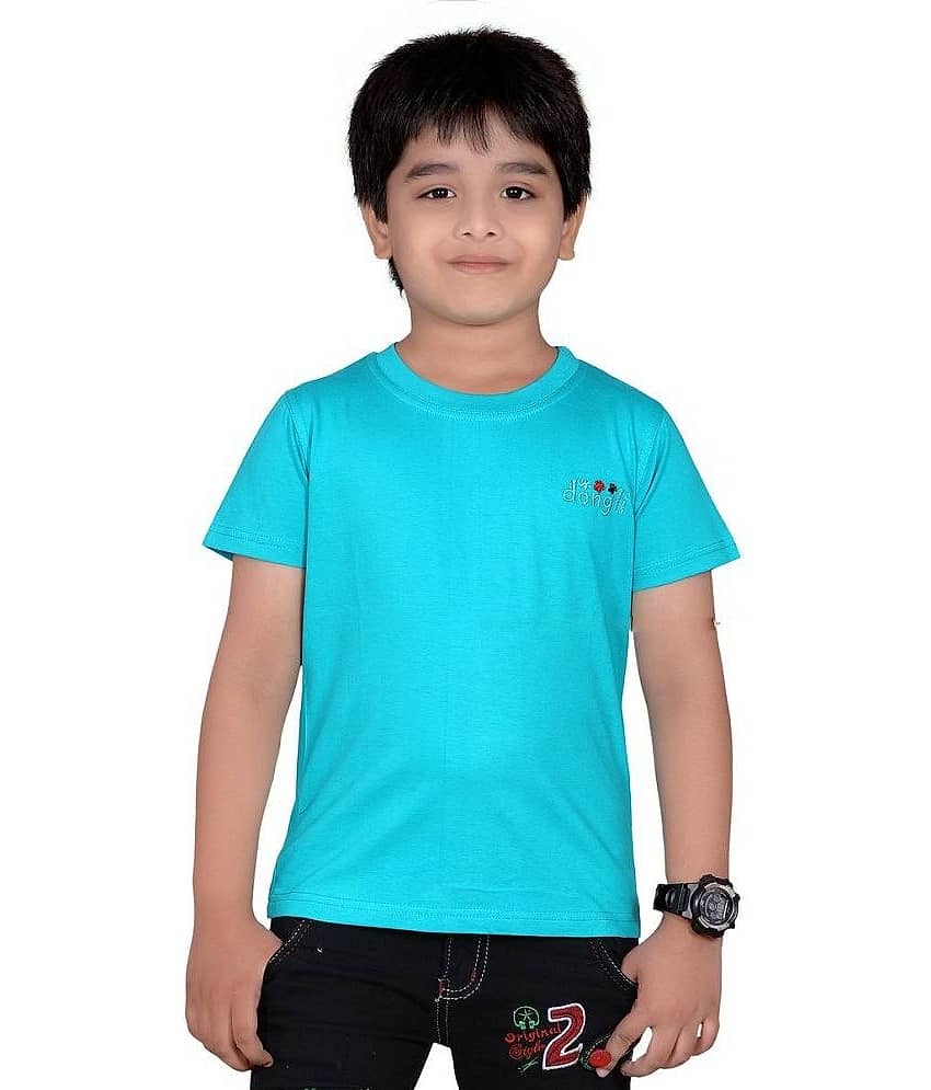 Dongli Pack of 1 Boys 100% Cotton Half Sleeves Shirt ( Turquoise )