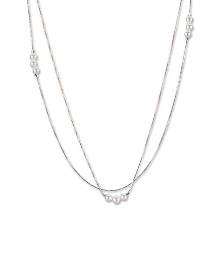AABHA Silver Necklace| Gift for Women (Rose gold)