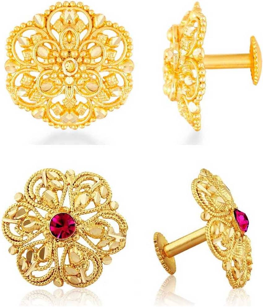 Vighnaharta Traditional South Culture Alloy Gold Plated Stud Earring Combo set