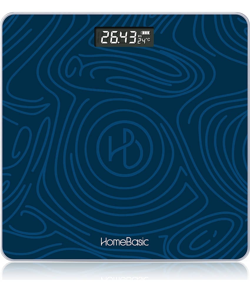 HOMEBASIC Blue Glass Digital Weighing Scale
