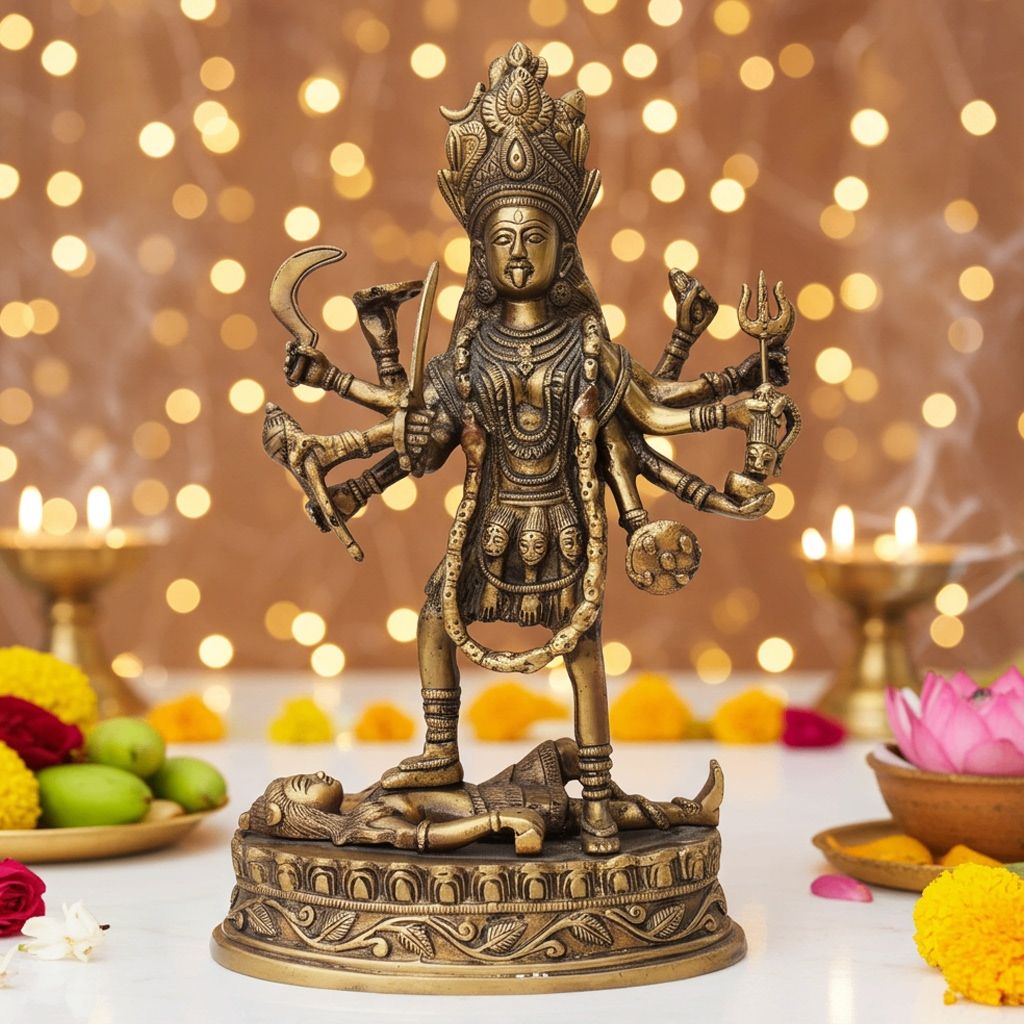 Brass Showpiece Kali Maa God Idol Statue (BSMAS562 A)
