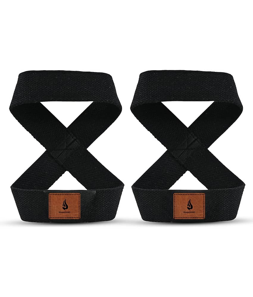 Shopeleven Black Cotton Wrist Wrap ( Pack of 2 )