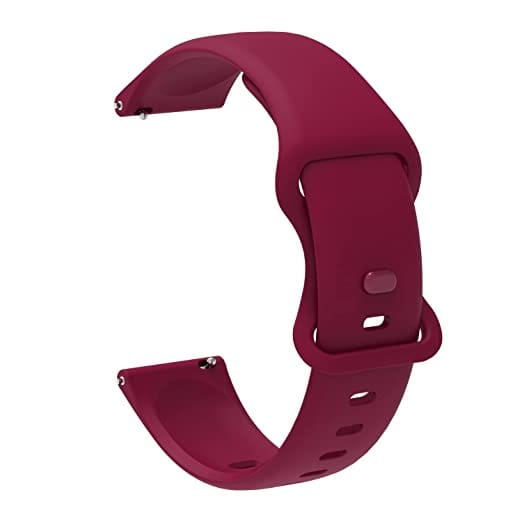 Valente Silicone Double Lock 22mm Watch Strap Compatible with Noise Colorfit Pro 3,Assist ,Ultra, Oneplus Watch, Fossil Gen 5E 44 mm, Gen 5,Realme Watch 2 Pro-Maroon