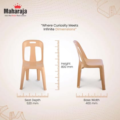 MAHARAJA 100% Virgin Plastic Chair | Stackable | Armless | for Home, Garden, Restaurants and Office