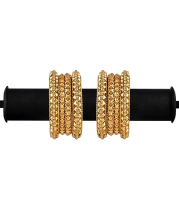 YouBella Fashion Jewellery Traditional Gold Plated Bracelet Bangles Set for Girls and Women (2.4) (2.4)