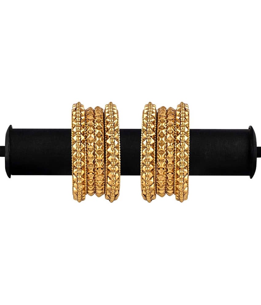 YouBella Fashion Jewellery Traditional Gold Plated Bracelet Bangles Set for Girls and Women (2.4) (2.4)