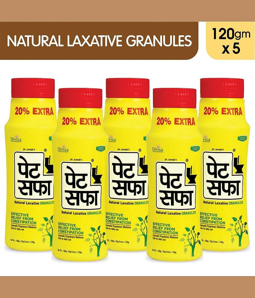 Pet Saffa Natural Laxative Granules 120Gm, Pack of 5 (Helpful In Constipation, Gas, Acidity, Kabz), Ayurvedic Medicine