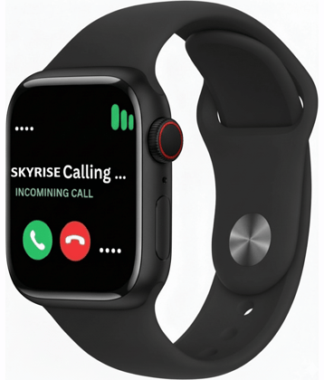 SKYRISE Limited Edition Smartwatch | Heart Rate | Steps | Wireless Charging Smartwatch (Black Strap, 2.09 Inch Big Sunlight Proof Display)