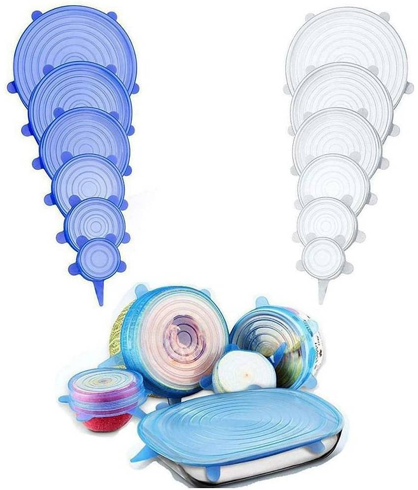 Saleh Silicone Stretch Lid Polyproplene Food Container Set of 6 8.3 mL