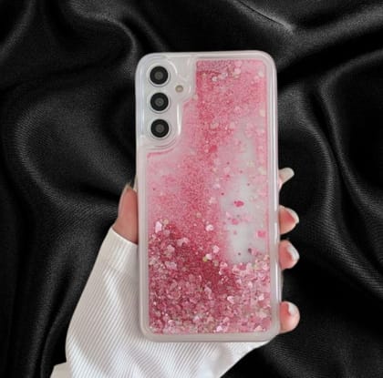 Elegant Moving Hearts Glitter Quicksand Cover-Samsung Galaxy A26