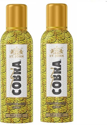 ST.JOHN Cobra No Gas Music 100ml*2 Long Lasting Deodorant Spray for Men (200ml) Pack of 2