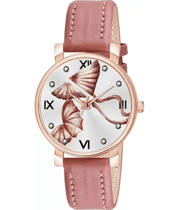 AQUA BLISS - Pink Leather Analog Womens Watch