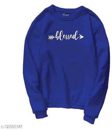 Kashian Women Cotton Blend Printed Regular Fit Round Neck T-Shirt ( Blue )