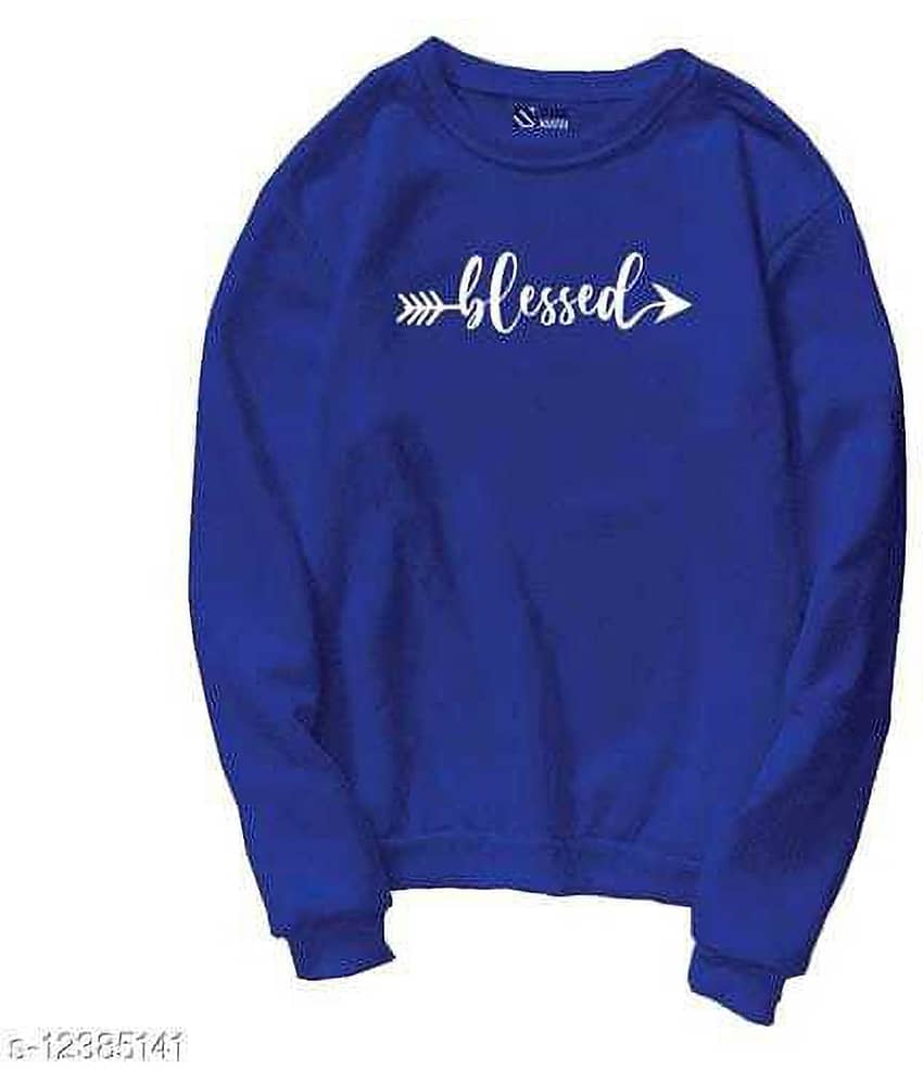 Kashian Women Cotton Blend Printed Regular Fit Round Neck T-Shirt ( Blue )