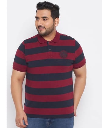AUSTIVO Pack of 1 Cotton Blend Regular Fit Striped Half Sleeves Men's Polo T Shirt ( Multicolor )