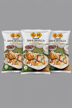 GM Foods Dahi Bhalla/Dhai Vada Flour 400 Gram (Pack Of 3) | Traditional Recipe | Ready to Cook Authentic Indian Chaat at Home | Made with Moong Dhuli and Urad Dhuli Lentils | No Preservatives