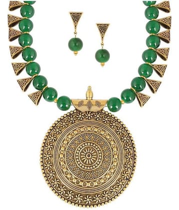 Sunhari Jewels Green Alloy Necklace Set ( Pack of 1 )