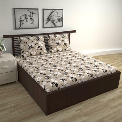 Ivory Sunflowers Elegant Double Bed Bedsheet-Double / Ivory Sunflowers / FL-2018-DB