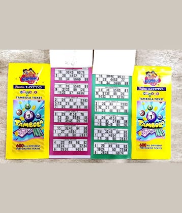 FRATELLI Tambola 1800 Bingo Tickets for Indoor Housie & Party Games (600 X 3 Ticket Books)