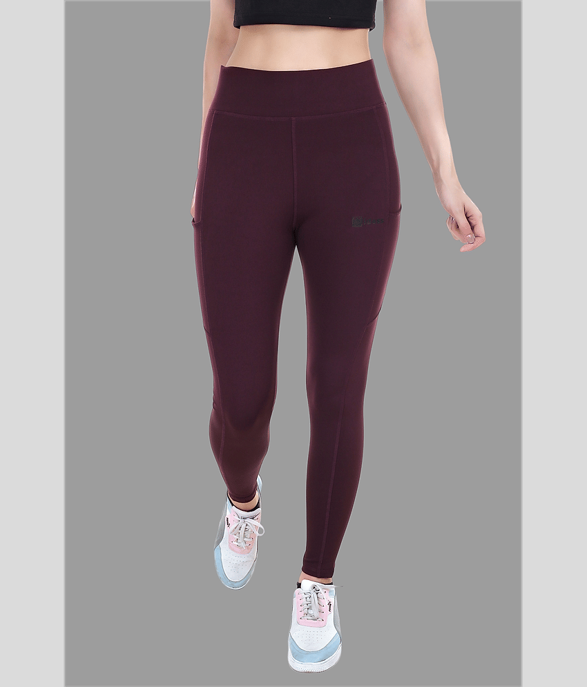 IDASS - Lycra Slim Fit Wine Women's Tights ( Pack of 1 )