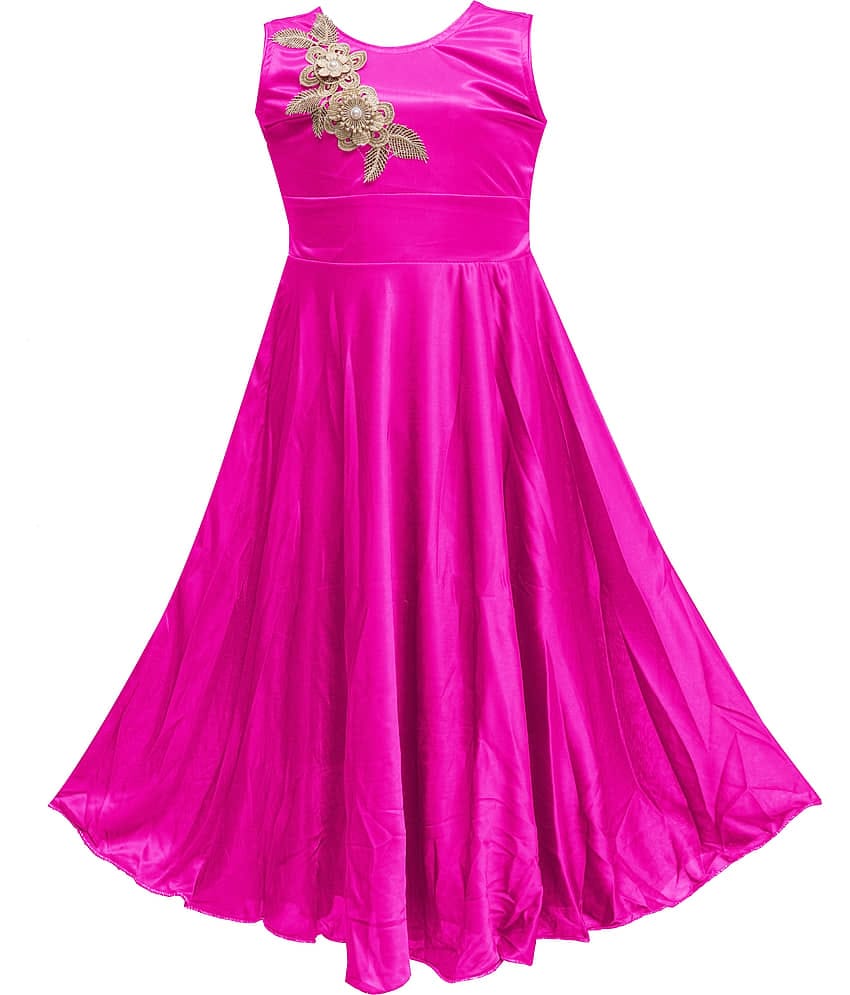 9stiches Lycra Dress For Girls ( Pack of 1 , Pink )