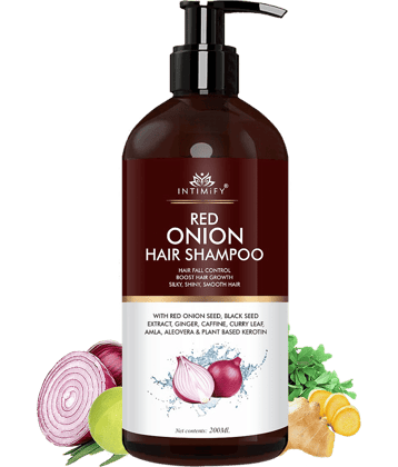 Intimify Onion Hair Shampoo to Reduce Hair Loss, Dandruff, Silky & Shiny Hair Shampoo 200 mL