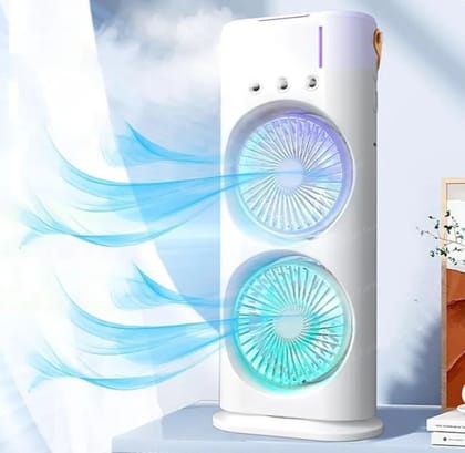 Portable Fan Double Ended Spray Fan Desk Fan with Cooler USB Rechargeable Mini Desktop Table Cooling Fan