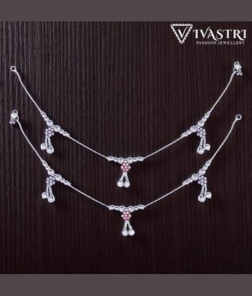 VIVASTRI Silver Anklets ( Pack of 2 )