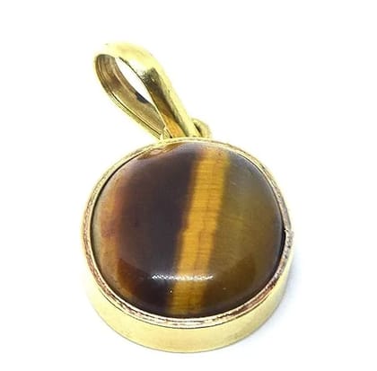 Tiger stone, Tiger Eye Stone pendant, Tiger's Eye Stone Locket, Tiger's Eye Precious Gemstone Panch Dhatu Locket Stone Locket