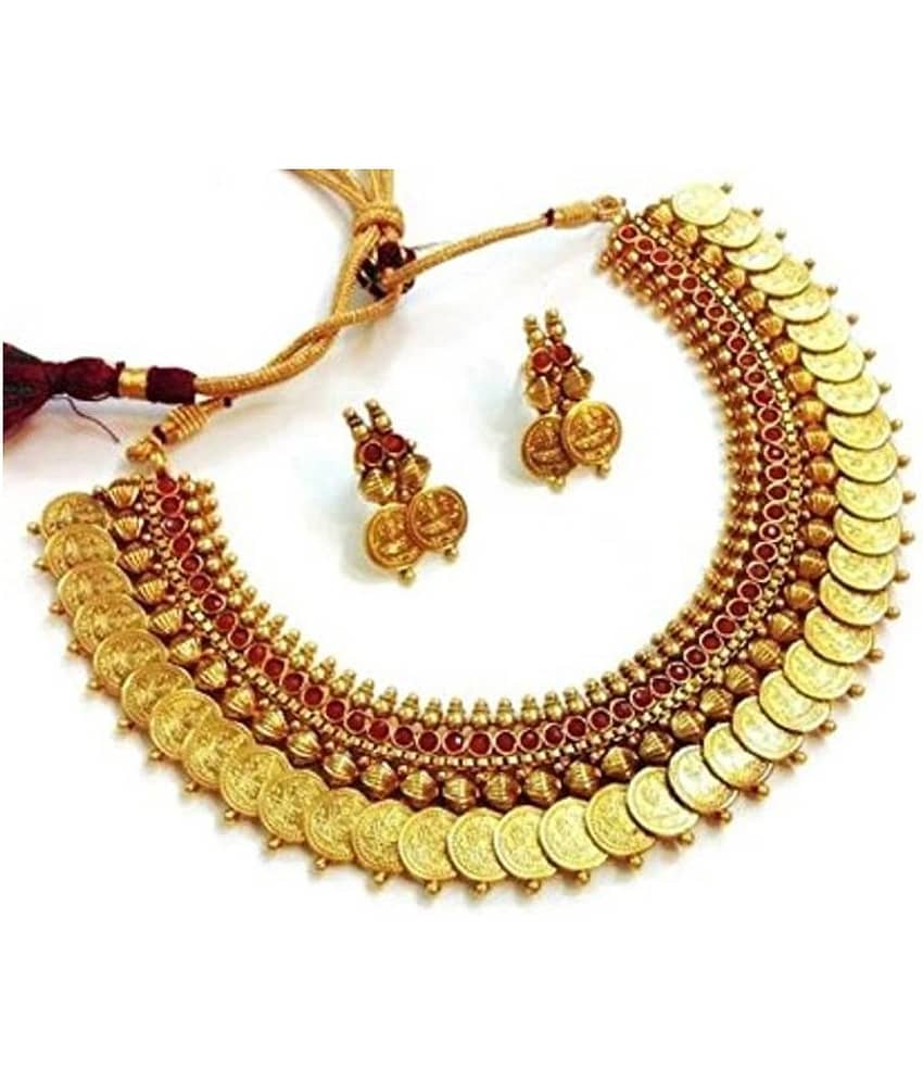 YouBella Golden Necklace Set