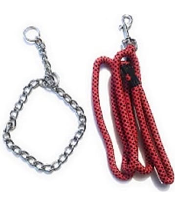 smart doggie combo pack of chock chain and dog rope for medium size dog ( chock chain 24inch, dog rope 60inch)