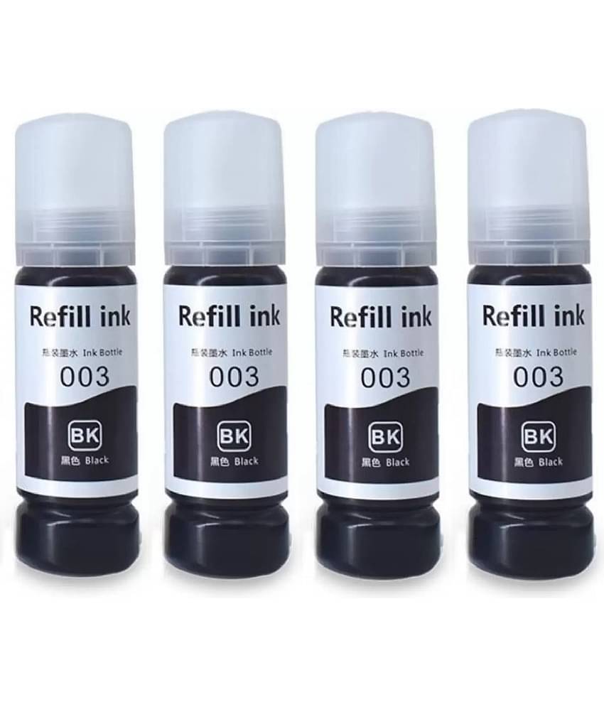 TEQUO 003 INK Black Pack of 4 Cartridge for Ink Printers Models: L3110, L3100, L3101, L3115, L3116, L3150, L3151, L3152, L3156