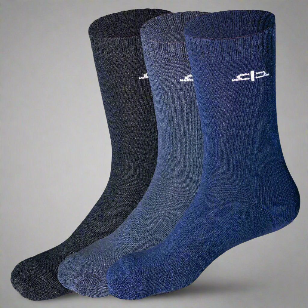Bamboo Kids Crew Socks - 3 Pairs-Age 6-8 Years / Dark Grey | Black | Navy Blue