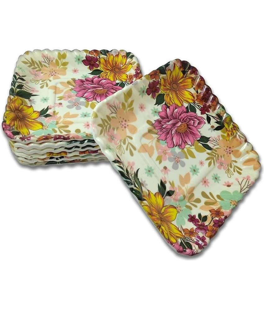 Inpro 6 Pcs Melamine Multi Color Quarter Plate