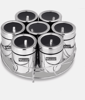 Visaxmi Steel Silver Spice Container ( Set of 1 )