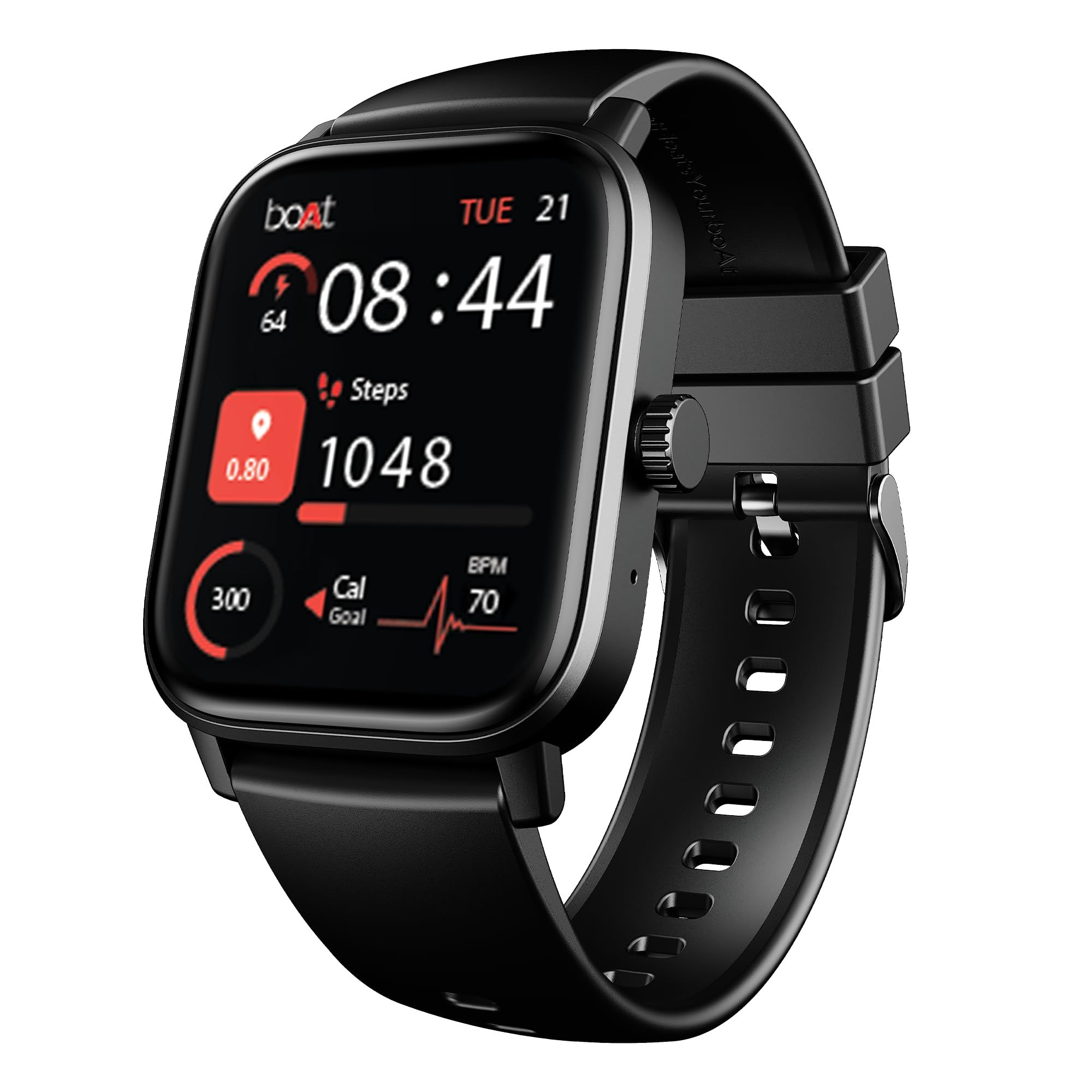boAt Wave Call 3 Smartwatch 1.83 HD Display with Animated Watch Faces; BT Calling, Functional Crown, Multiple Sports Modes, IP68, HR, SpO2 Monitor, Smart Watches for Men & Women (Bold Black) boAt Wave Call 3 Smartwatch 1.83 HD Display with Animated Watch