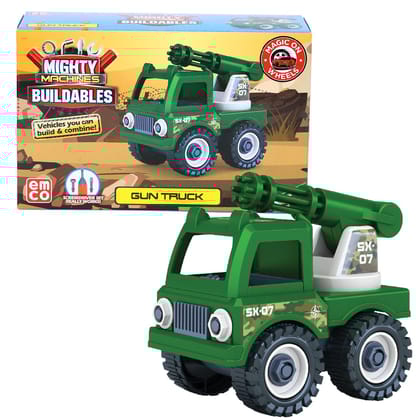 Mighty Machines Buildables - Gun Truck For Kids 3 Years and Above