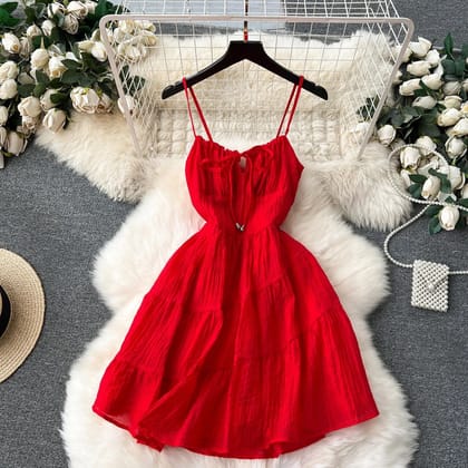Auggie summer dress-Red / XS