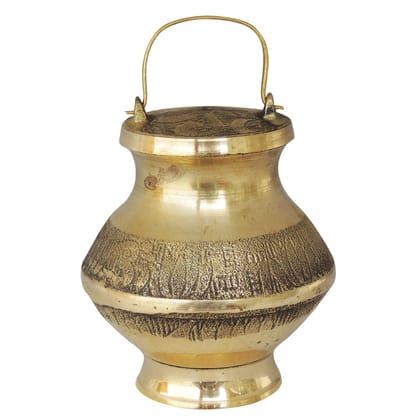 Brass Gangajali No. 7 – Traditional Water Kalash for Pooja, Height : 4 Inch (ZMAS200 R)