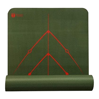 TEGO Stance Truly Reversible Yoga Mat with GuideAlign -(With Bag) (Colour - CAMO RED, Size - 5 MM) by Total Sporting And Fitness Solutions Pvt Ltd
