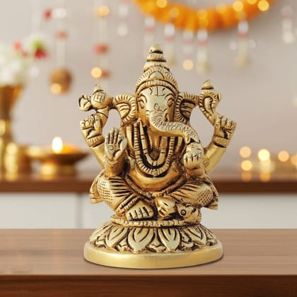 Brass Showpiece Ganesh Ji God Idol Statue (BSMAS1617 G)