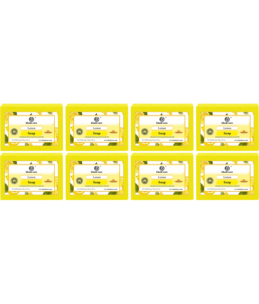 Khadi Care Herbal Lemon Soap (125g Each) Pack of 8