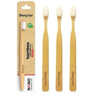 DENCRUS Nano bamboo Toothbrush (Pack of 3), Natural Bamboo Toothbrush, Toothbrush for Sensitive Gums And Teeth