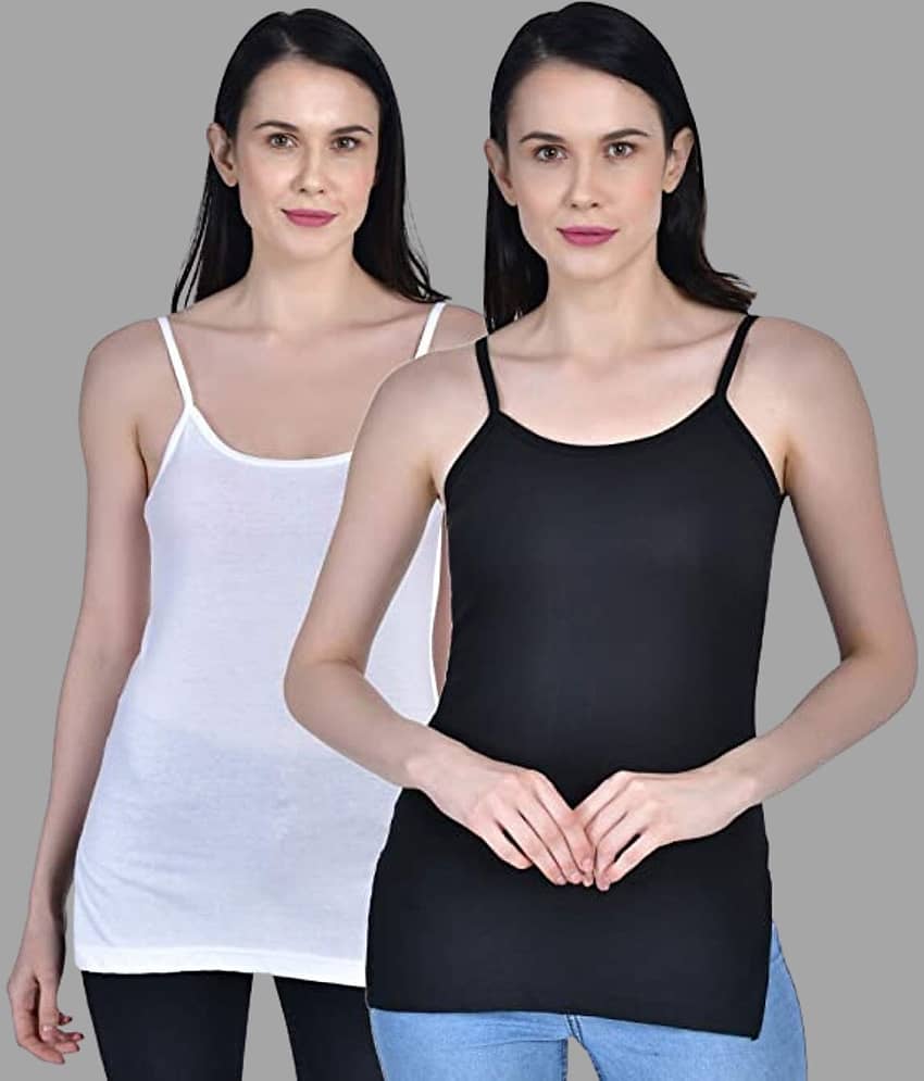 AIMLY Cotton Camisoles - White Pack of 2