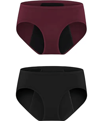 Louis Craft Pack of 2 Cotton Lycra Period Panty For Women ( Multicolor6 )