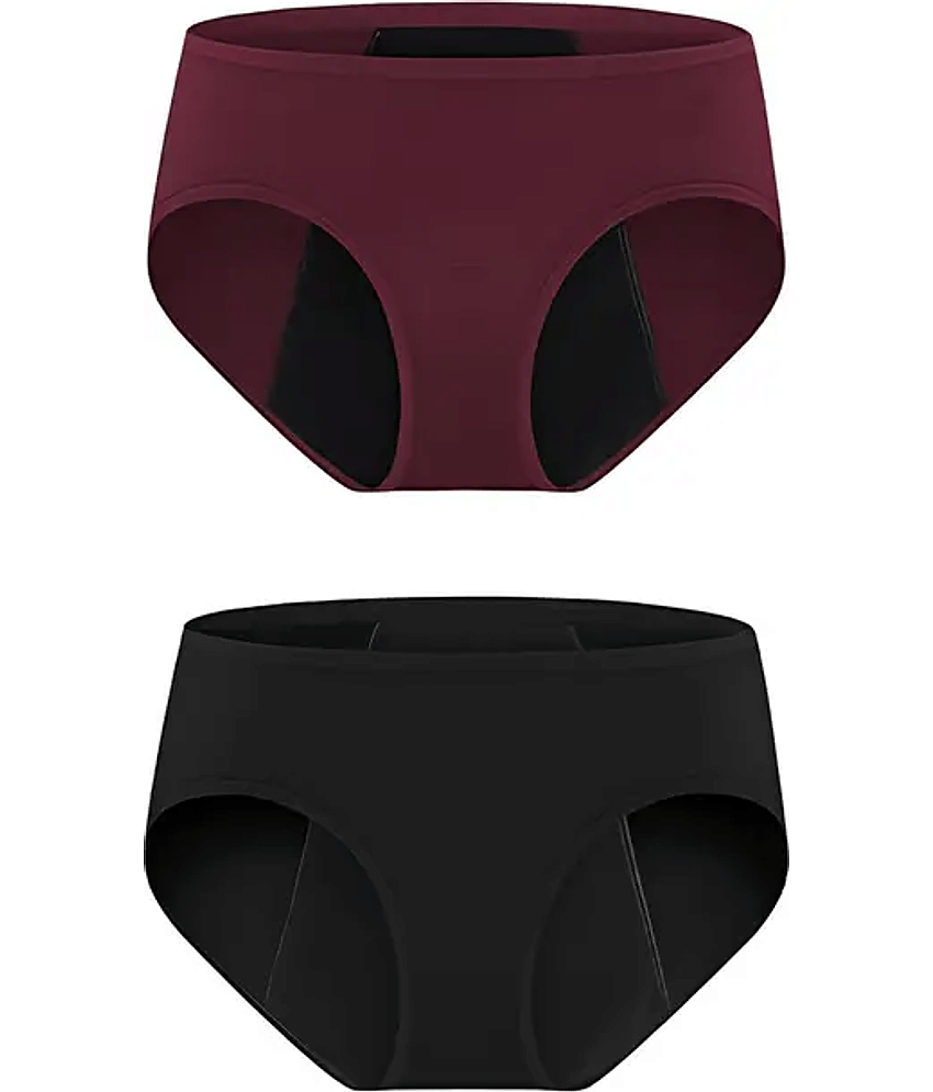 Louis Craft Pack of 2 Cotton Lycra Period Panty For Women ( Multicolor6 )