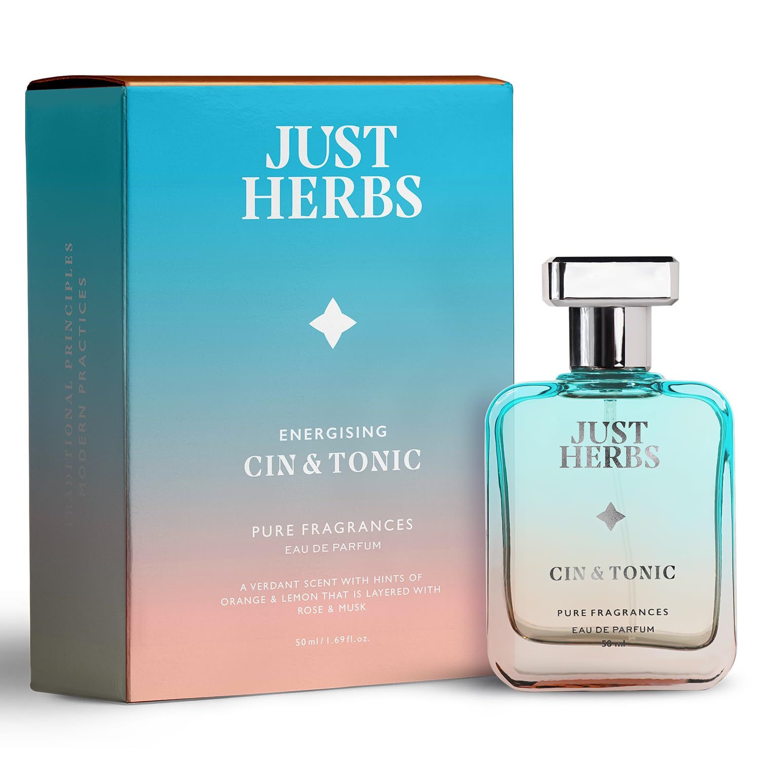 Just Herbs Energising Cin & Tonic EDP Perfume for Men, Long Lasting Up to 8 Hours Pure Fragrance Eau Da Parfum Body Spray - 50 ml Just Herbs Energising Cin & Tonic EDP Perfume for Men, Long Lasting Up to 8 Hours Pure Fragrance Eau Da Parfum Body Spray -