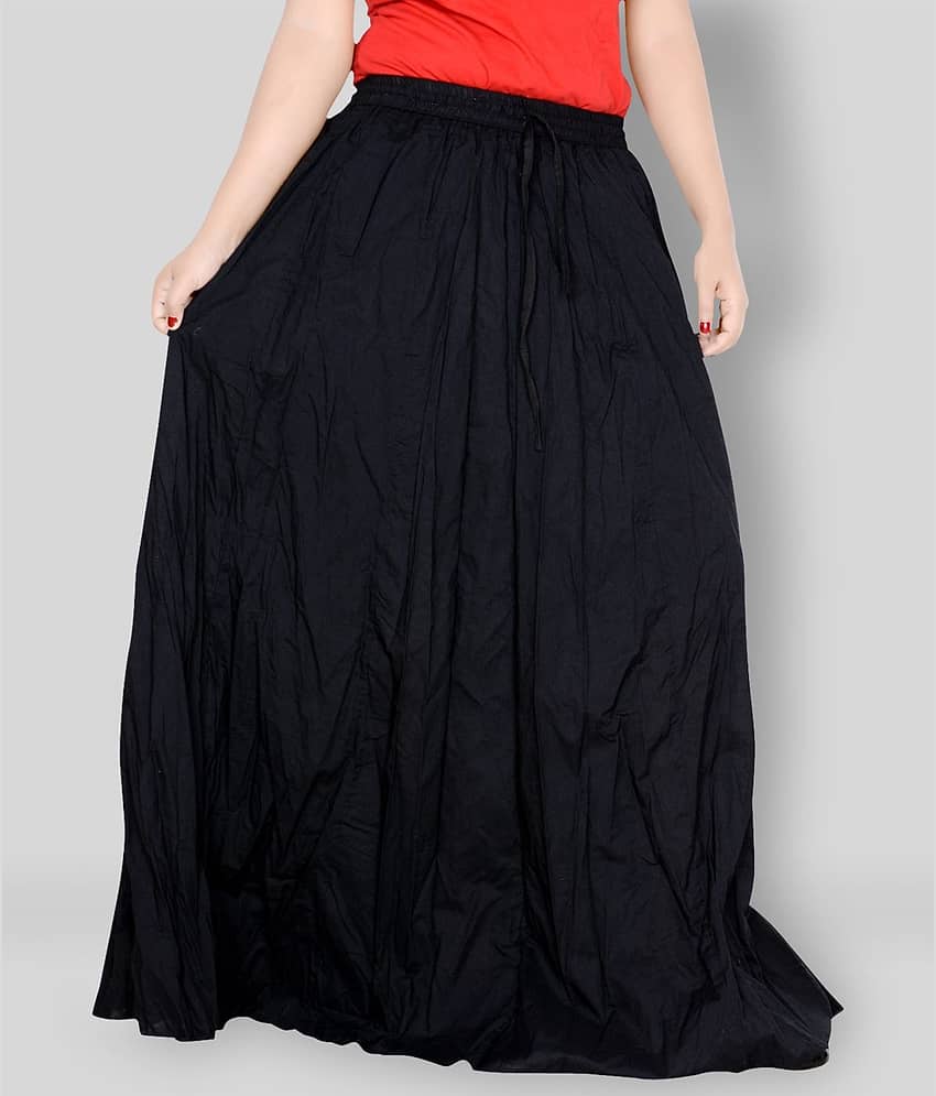 Sttoffa - Black Cotton Women's Broomstick Skirt ( Pack of 1 )