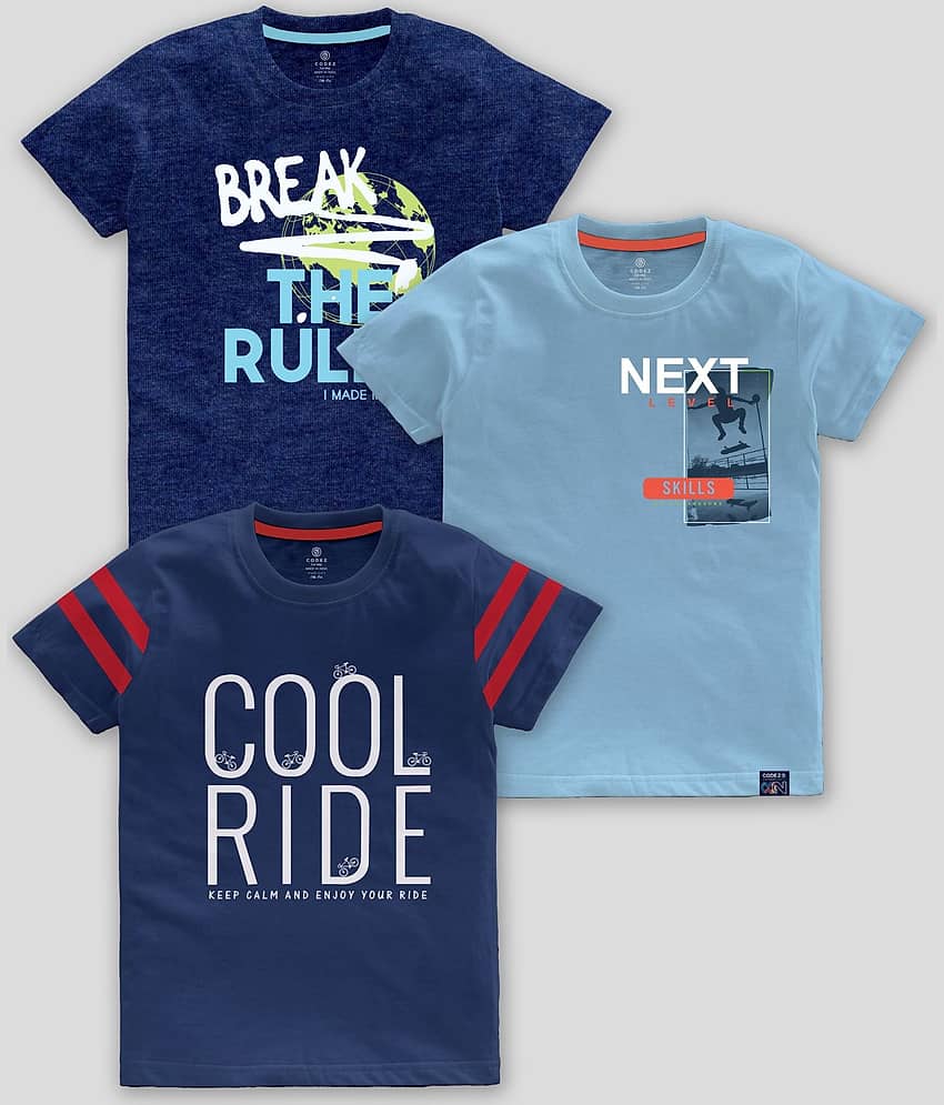CODEZ Pack of 1 Boys Cotton Blend T-Shirt ( Multicolor )